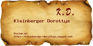 Kleinberger Dorottya névjegykártya